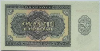 German Democratic Republic 20 Mark, 1955 reverse