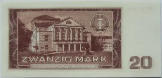 German Democratic Republic 20 Mark, 1964 reverse