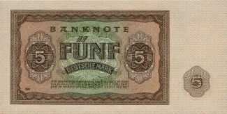 German Democratic Republic 5 Mark, 1948 reverse