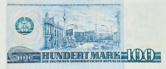 German Democratic Republic 100 Mark, 1975 P-31 - P#31b (printed 1986) - Narrow serial number reverse