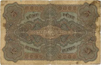 German East Africa 5 Rupien, 1905 reverse