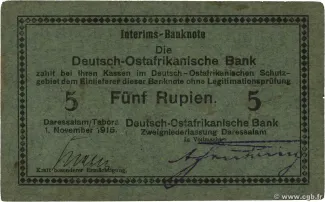 German East Africa 5 Rupien, 1915 image