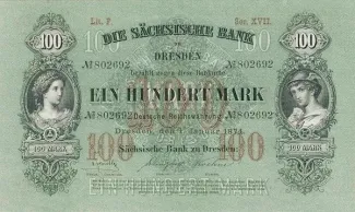 German States 100 Mark, 1874 obverse