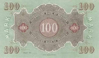 German States 100 Mark, 1874 reverse