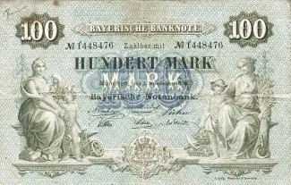 German States 100 Mark, 1875 obverse