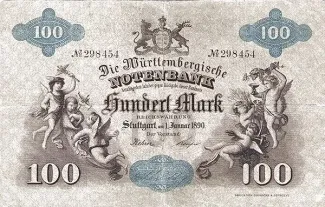 German States 100 Mark, 1890 obverse