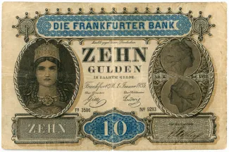 German States 10 Gulden, 1855 obverse