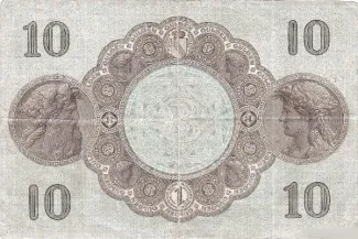 German States 10 Gulden, 1870 reverse