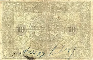 German States 10 Thaler, 1856 reverse