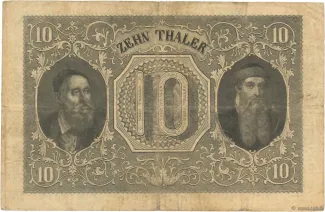German States 10 Thaler, 1855 reverse