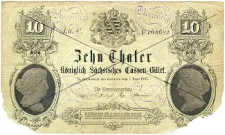 German States 10 Thaler, 1867 obverse