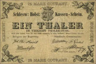 German States 1 1 Thaler ≈ 2,5 Mark, 1848 obverse