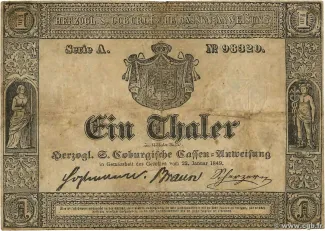 German States 1 Thaler, 1849 obverse