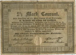 German States 2.5 Mark, 1851 reverse
