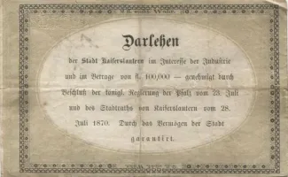 German States 2 Gulden, 1870 reverse
