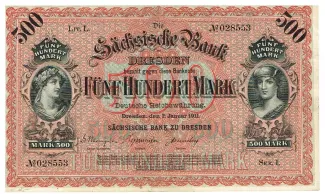 German States 500 Mark, 1890-1911 obverse