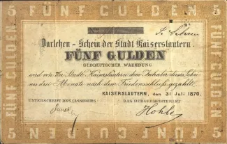 German States 5 Gulden, 1870 obverse