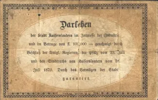 German States 5 Gulden, 1870 reverse