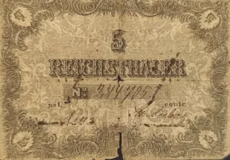 German States 5 Reichsthaler, 1854 reverse