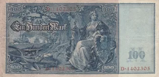 Germany 100 Mark, 1908-1910 reverse