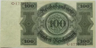 Germany 100 Reichsmark, 1924 reverse