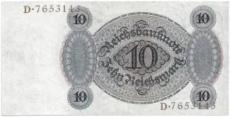Germany 10 Reichsmark, 1924 reverse
