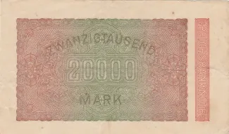 Germany 20.000 Mark, 1923 reverse
