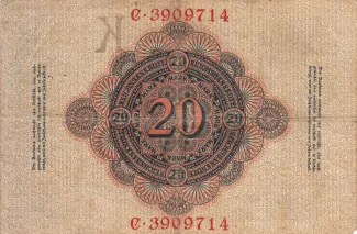 Germany 20 Mark, 1906-1914 reverse
