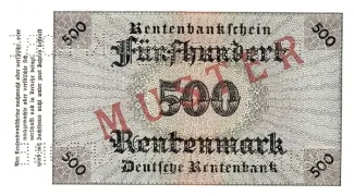 Germany 500 Rentenmark, 1923 reverse