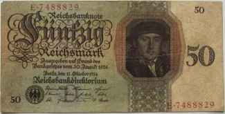 Germany 50 Reichsmark, 1924 obverse