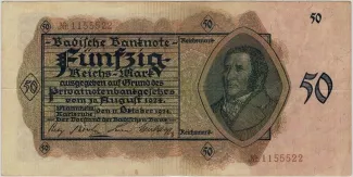 Germany 50 Reichsmark, 1924 obverse