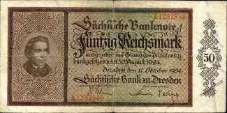 Germany 50 Reichsmark, 1924 obverse