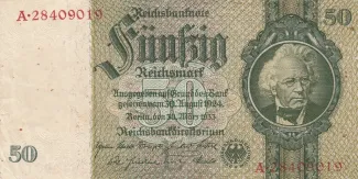 Germany 50 Reichsmark, 1933 obverse