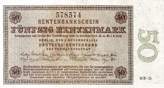 Germany 50 Rentenmark, 1923 obverse