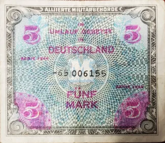 Germany 5 Mark, 1944 P-193 obverse
