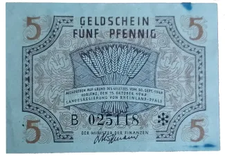 Germany 5 Pfennigs, 1947 obverse