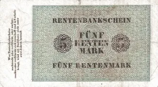 Germany 5 Rentenmark, 1923 reverse