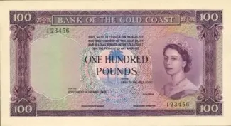 Ghana 100 Pounds, 1953 obverse