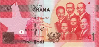 Ghana 1 Cedi, 2007-2017 obverse
