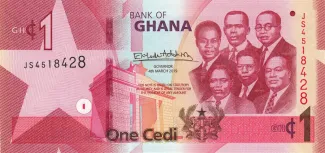 Ghana 1 Cedi, 2019-2022 obverse