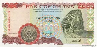 Ghana 2.000 Cedis, 1994-1996 obverse