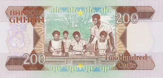 Ghana 200 Cedis, 1983-1993 reverse