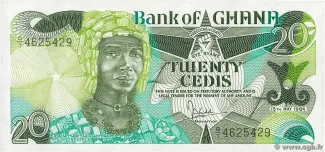 Ghana 20 Cedis, 1984-1986 obverse