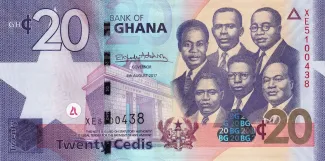 Ghana 20 Cedis, 2007-2017 obverse