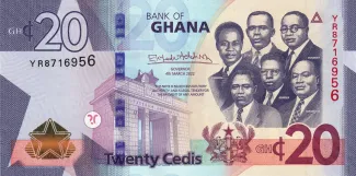 Ghana 20 Cedis, 2019-2022 obverse