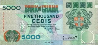 Ghana 5.000 Cedis, 1994-1996 obverse