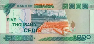 Ghana 5.000 Cedis, 1994-1996 reverse