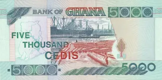 Ghana 5.000 Cedis, 1996-2006 reverse