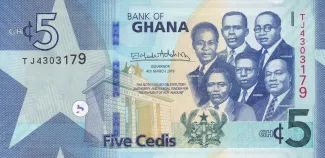 Ghana 5 Cedis, 2019-2022 obverse