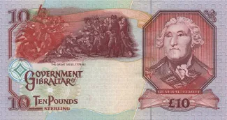 Gibraltar 10 Pounds - Elizabeth II, 1995-2006 reverse